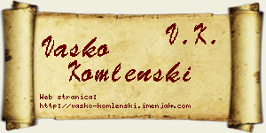 Vasko Komlenski vizit kartica